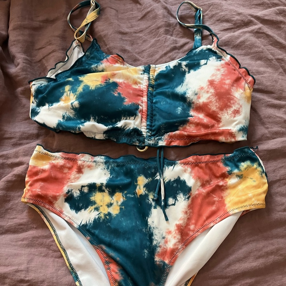 Shein High Waisted Bikini 3XL Tie Dye NWOT